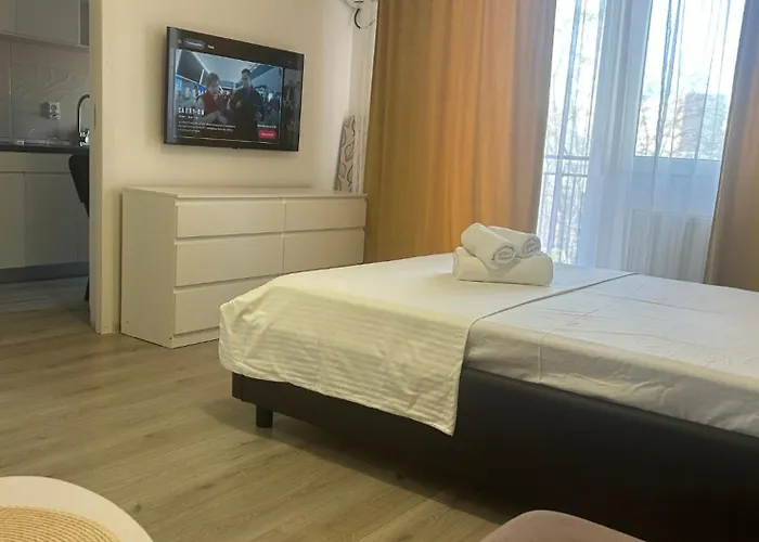 Garsonieră cu parcare și self check-in lângă Grand Arena